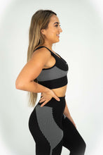 Load image into Gallery viewer, ENHANCED BLACK & WHITE SPORTS BRA