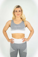 Load image into Gallery viewer, ENHANCED WHITE & GREY SPORTS BRA