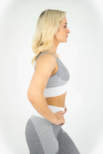 Load image into Gallery viewer, ENHANCED WHITE & GREY SPORTS BRA